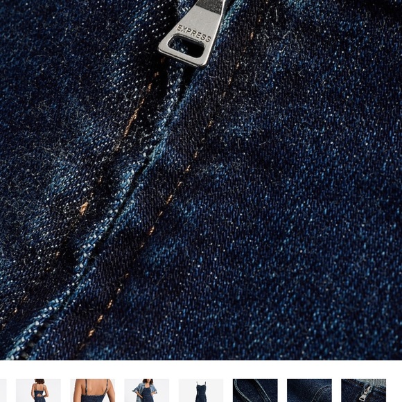 Dark Blue Denim Jumpsuit - Picture 3 of 9